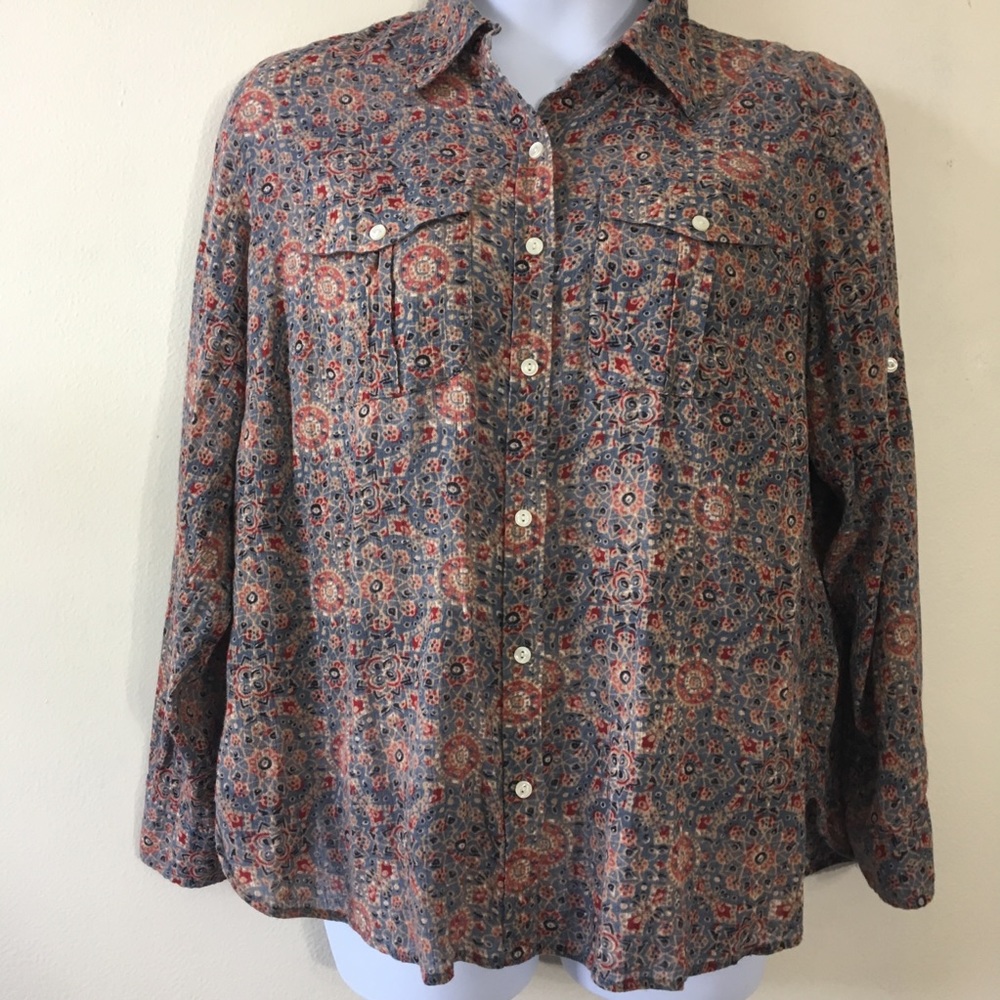 Ralph Lauren multicolored button down top-1X.